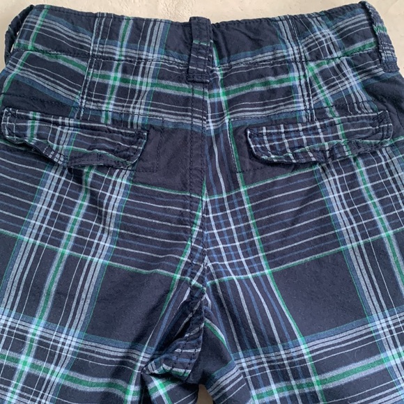 GAP Navy Blue & Green Plaid Shorts Boys 7 EUC Adjustable Waist - Picture 8 of 9